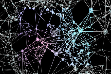 网络互联网通信的概念  3d 图基础设施蓝色多边形三角形科学商业电脑插图数据全球图片
