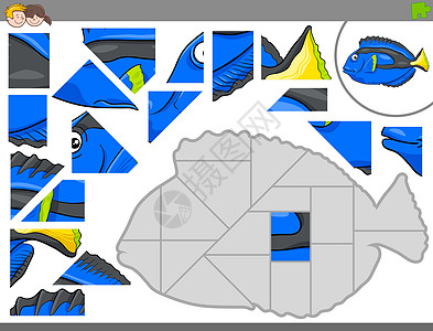 带有海鱼 anima 的拼图游戏图片