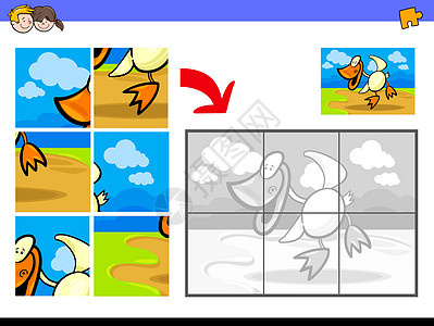 鸭鸟农场动物拼图图片