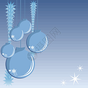 蓝色圣诞节装饰星星花环图片