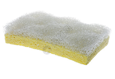 孤立的黄海绵擦洗皮肤打扫工具洗涤厨房浴室配饰卫生用具图片