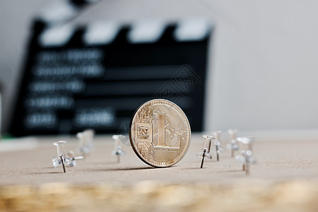 利特币硬币视频概念现金虚拟有限公司金融商业付款储蓄安全数字电影图片