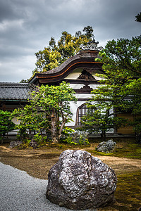 日本京都九九二寺的大楼地标遗产金子旅游历史性寺庙佛教徒文化旅行宗教背景图片