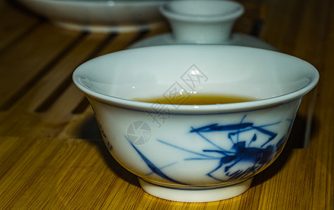 茶茶仪式水壶碗排毒文化陶瓷菜肴黏土草本植物食物竹子叶子陶器图片