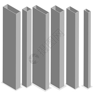 钢梁等距矢量图材料托梁绘画建造网络插图等距金属建筑管子图片