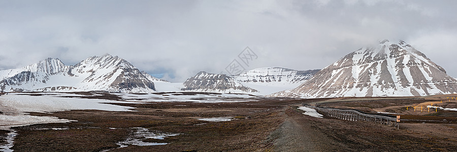 卑尔根风景斯瓦尔巴德群岛Ny Alesund山地景观背景