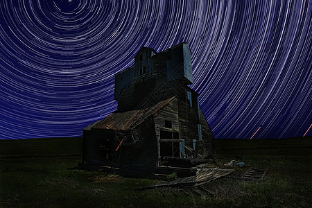 夜空下Palouse 华盛顿的 星际轨迹夜月光照射时间时光银河系庄稼小麦天文游戏绿色星星农田背景