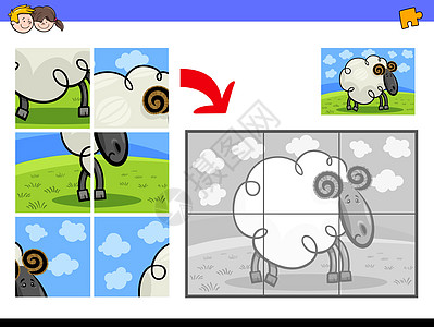 具有 ram 动物特征的拼图游戏图片
