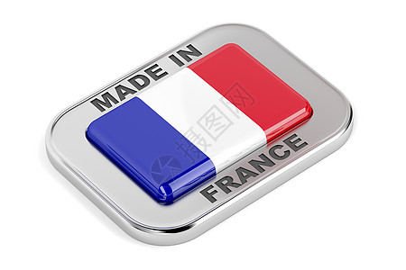 法国制造的银徽章背景图片