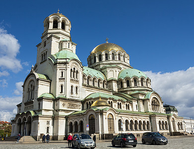 保加利亚索菲亚 亚历山大内夫斯基大教堂首都大教堂地标历史教会建筑建筑学城市背景图片