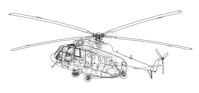 直升机工程图蓝图技术打印航空飞机运输绘画空气工业螺旋桨图片