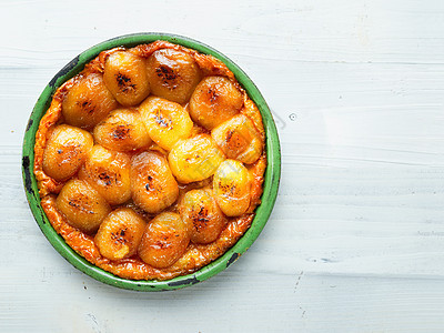 古金的法国苹果薄饼塔丁食物焦糖倒挂糕点甜点塔丁水平水果图片
