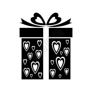 带有心型图案的礼品图标矢量标志礼品盒图片