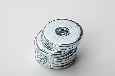 金属垫圈宏观产品螺栓工作工具工程紧缩圆圈硬件收藏图片