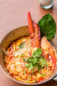 龙虾面午餐椰子海鲜贝类食物胡椒盘子课程草本植物香菜图片