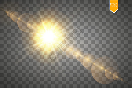 矢量透明阳光特殊镜头光晕光效果 与光芒和聚光灯的太阳闪光魔法强光镜片天气天空晴天耀斑辉光天堂星星图片