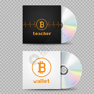 电脑磁盘CD光盘比特币封面透明设计图片