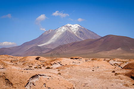 玻利维亚苏德嘴唇中的山地和沙漠景观太阳旅行高地地标旅游晴天天空风景荒野保护图片