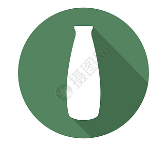 牛奶图标按钮黑色网络餐饮曲线瓶子艺术插图食物白色背景图片