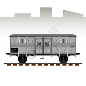它制作图案详细的铁路货车矢量运输铁轨工业交通火车货运力量商品车辆加载图片
