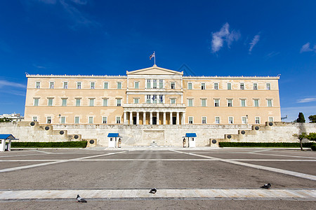 希腊议会蓝色战士中心白色广场城市文化守卫传统宪法高清图片