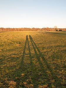 两个人的剪影大腿草地背景地面农场天空阴影农村友谊草原风景投掷夫妻图片