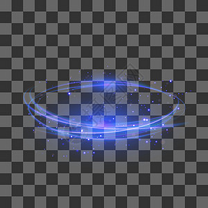 透明光效应 蓝色闪光火焰设计 带有圆透透镜的抽象椭圆 火环踪迹图片
