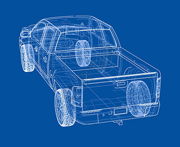 汽车 Suv 绘图轮廓 矢量渲染卡车草稿蓝图运输越野车绘画插图运动车辆检查背景图片