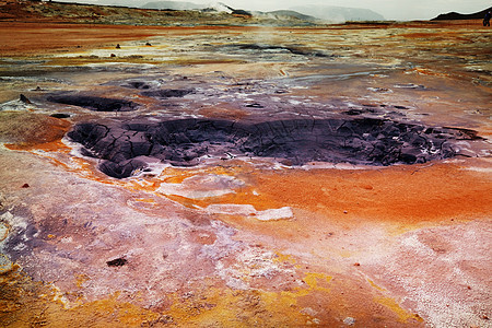 冰岛地热区火山发泄裂缝火山口场地环境蒸汽地震气体泥浆池背景图片