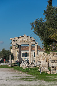 希腊雅典Roman Agora考古遗址的Arch图片