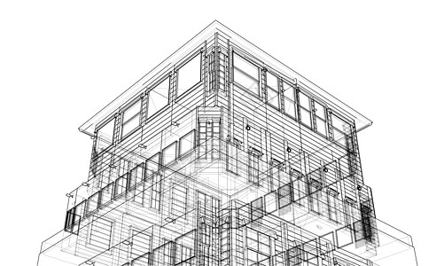 建筑的概念  3 的矢量渲染项目建筑学草图技术文档绘画工程白色建造地面图片