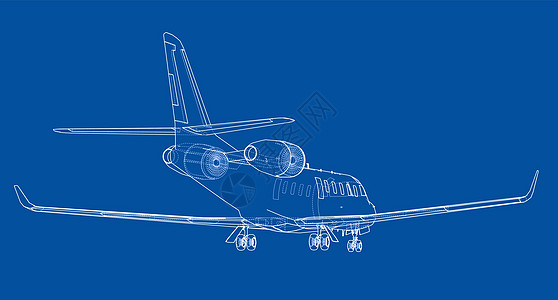 飞机蓝图 韦克托工业项目方案插图飞机场草图草稿引擎机械图表背景图片