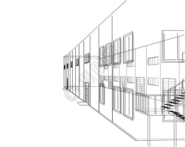 建筑的概念  3 的矢量渲染草图住房文档项目建筑学店铺建筑师印刷绘画线条图片