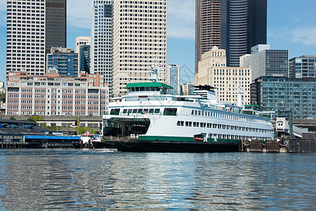 西雅图首都与华盛顿州渡轮港口渡船建筑轨道景观运输船只天际商船建筑物图片