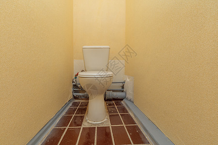带厕所的洗手间洗澡浴室橙子房子卫生房间壁橱制品白色棕色图片