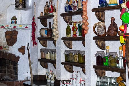 俄罗斯农村风格的乡村式厨房 内地有村里的土库拉图片