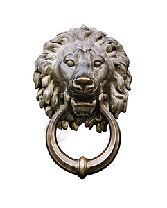 狮子头门敲响器建筑学房子狮子戒指入口黄铜装饰品历史金子圆圈图片