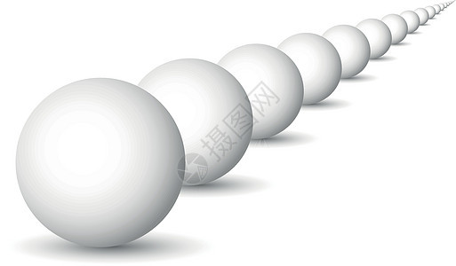 白球 球或板块的无尽白球 球或形体 3D矢量对象 其白色背景上投下阴影图片