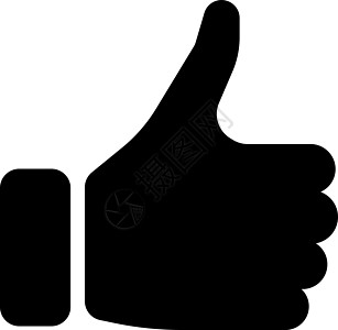 黑色的手剪影与大拇指 表示赞同 表示赞同或鼓励的手势 它制作图案的简单平面矢量图白色社区拇指社会插图互联网网络拳头朋友商业图片