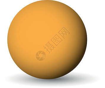 橙色或 orb 在白色背景上有阴影的 3D 矢量对象图片