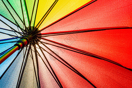 彩虹伞纹理背景底视图墙纸天气蓝色下雨彩虹织物季节橙子庇护所太阳图片