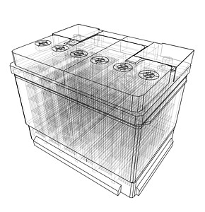 电瓶车轮廓  3 的矢量渲染蓝图容量活力累加器技术工程汽车电池细胞草图图片