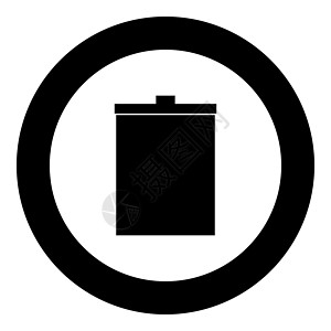 圆或圆圆的废桶图标黑色颜色圆形回收办公室按钮商业篮子互联网学校垃圾桶环境图片