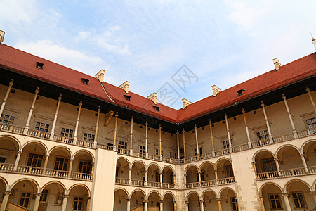 克拉科夫Wawel皇家城堡内部画廊城市地标旅行建筑学建筑历史旅游蓝色吸引力栏杆图片