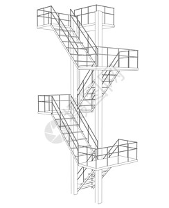 白色立体梯子白色背景的楼梯展览平台进步梯子插图3d背景