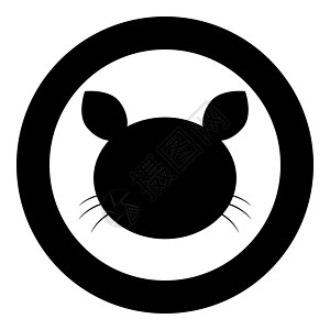 Cat 头图标圆中的黑颜色圆圈动物圆形胡须黑色宠物面具哺乳动物小猫绘画图片