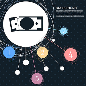 美元图标与背景到点和信息图表样式 韦克托图片