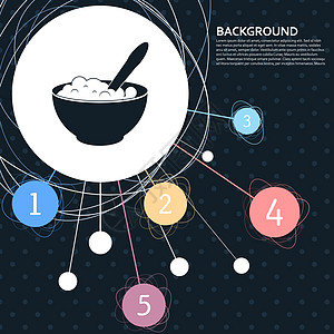 粥图标与背景到点和信息图表样式 韦克托图片
