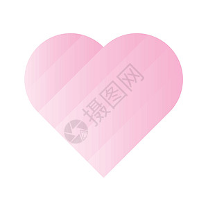 梯度条纹的桃红色心脏  3D效果 爱的象征和 2 月 14 日的情人节 它制作图案矢量图片