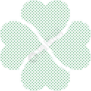Shamrock - 绿色四叶三叶图示 简单的矢量点形状图片